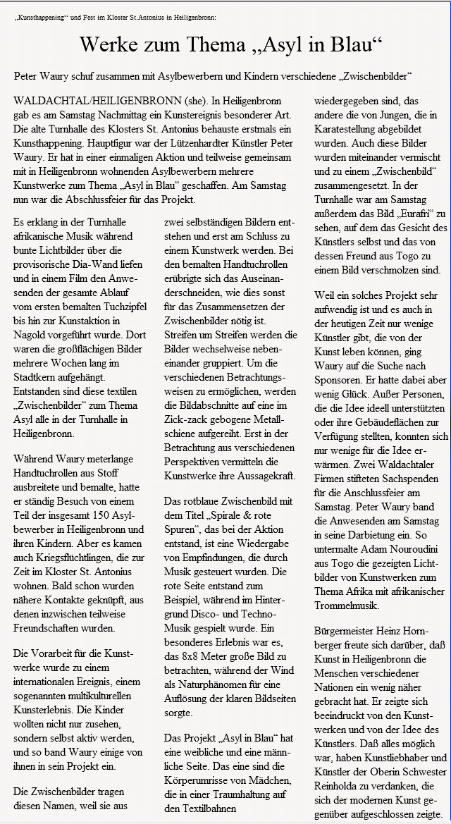 Werke zum Thema Asyl in Blau